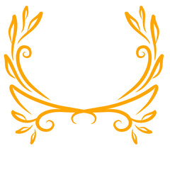 Ornate golden floral frame design on dark canvas for vintage themed layouts