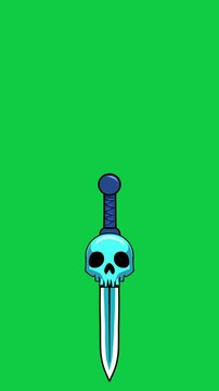 flying skull sword animation