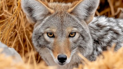 Coyote face close up