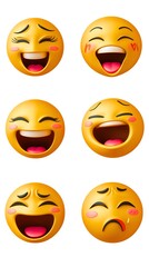 3D Laughing Emoji Collection: High-Quality Yellow Expression Faces with Blushing Cheeks 3D Laughing Emoji Pack for Social Media and Messaging 3D Laughing Emoji Set for Digital Content Creators