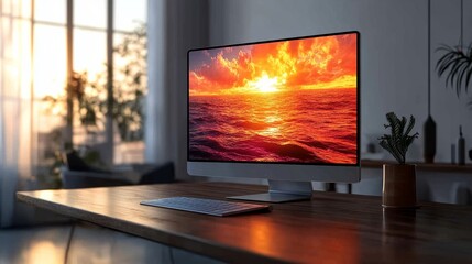 A rapid OS update running on a high-end device in a minimalist workspace. The clean lines and modern setup reflect software performance