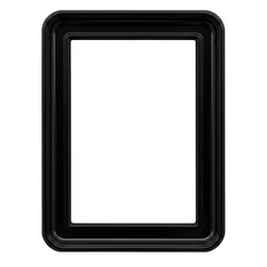 Black rectangle frame with rounded corners and double border, isolated on a black background