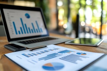 Cafe laptop charts data analysis report