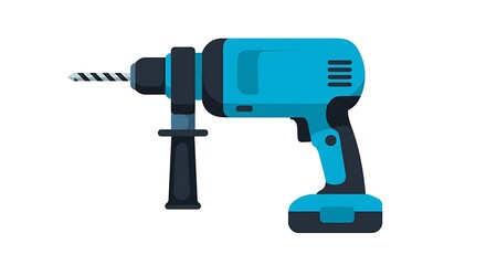 Electric Power Drill Tool Isolated on White Background