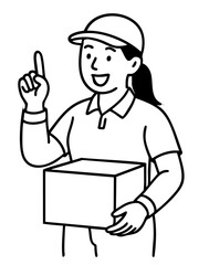 Delivery woman carry some box