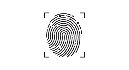 Fingerprint Scan Biometric Identification Access Control Symbol