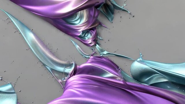 Fluid metallic luster abstraction