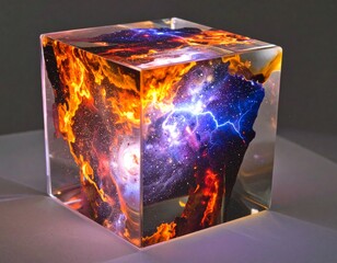 A magic granite cube that melts thanks to an instrument that makes it vibrate at very high frequencies
