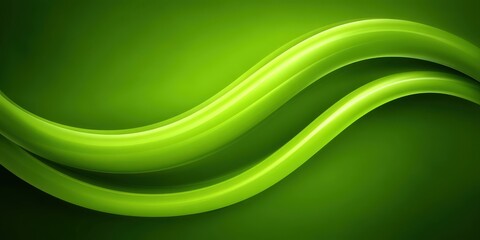 Obraz premium Smooth green waves flowing gracefully across a serene backdrop evoking a sense of calmness and tranquility suitable for design projects related to nature and relaxation themes