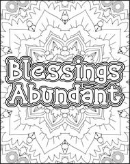 Obraz premium Gratitude Quote Coloring Page for Adults. Gratitude Quote Coloring Page for Amazon KDP.