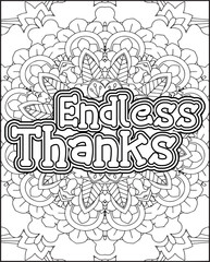 Gratitude Quote Coloring Page for Adults. Gratitude Quote Coloring Page for Amazon KDP.