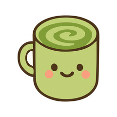 Cute Kawaii matcha latte Icon