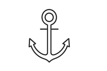 Simple vector icon of an anchor representing maritime themes, stability, and nautical elements for design projects © icon_art