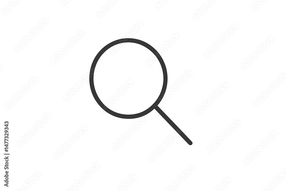 Poster circle search icon representing exploration and discovery in digital platforms for user interface de