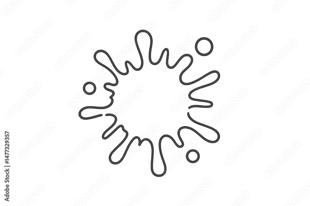 Poster creative splash design representing fluidity and movement in a minimalist style suitable for various