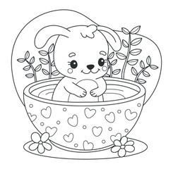 Hand drawn coloring book illustration	
