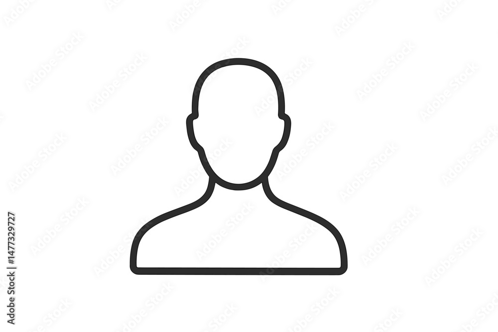 Poster simple vector icon representing a generic person silhouette for various applications such as user pr
