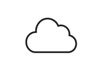 Simple vector icon of a cloud in minimalist design, suitable for various digital and graphic applications