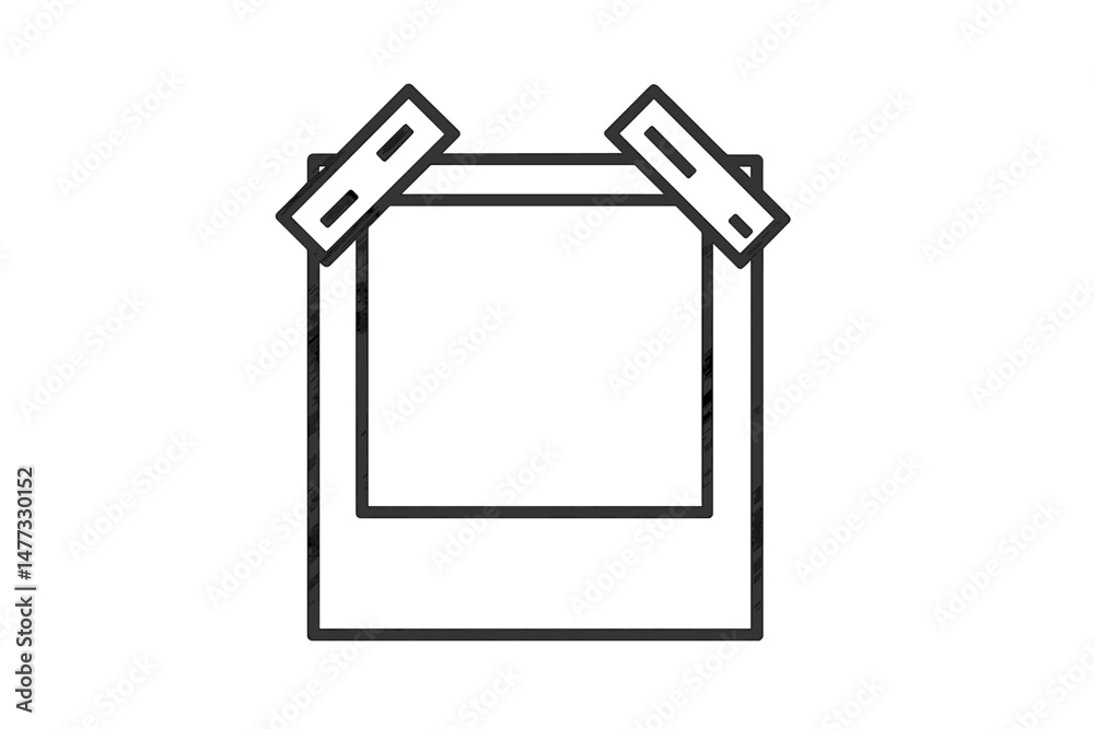Poster freshly designed vector icon of a blank photo frame with tape for digital applications and graphics