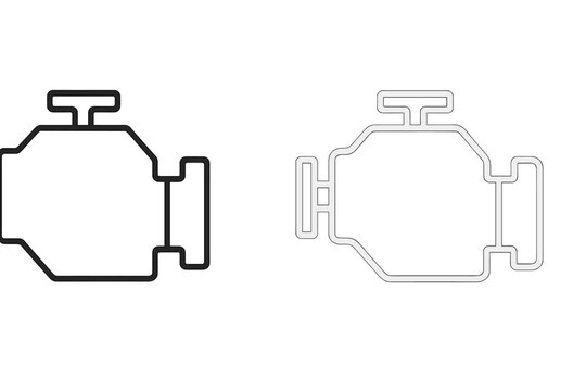 Engine icon representation showcasing the essential component of a vehicle's machinery for automotive design and diagnostics