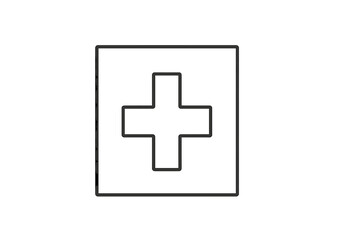 Fototapeta premium Vector icon representing a medical cross symbol often associated with healthcare and emergency services in minimalist design