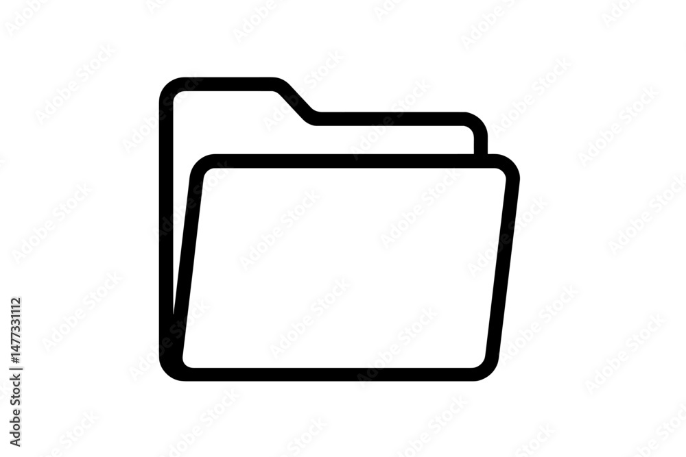 Poster vector icon representing an open folder commonly used in digital document management and organizatio