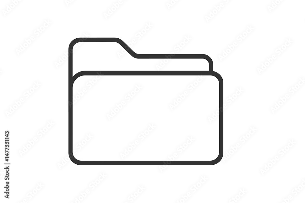Poster vector icon of a folder used for organizing digital documents in personal and professional settings 