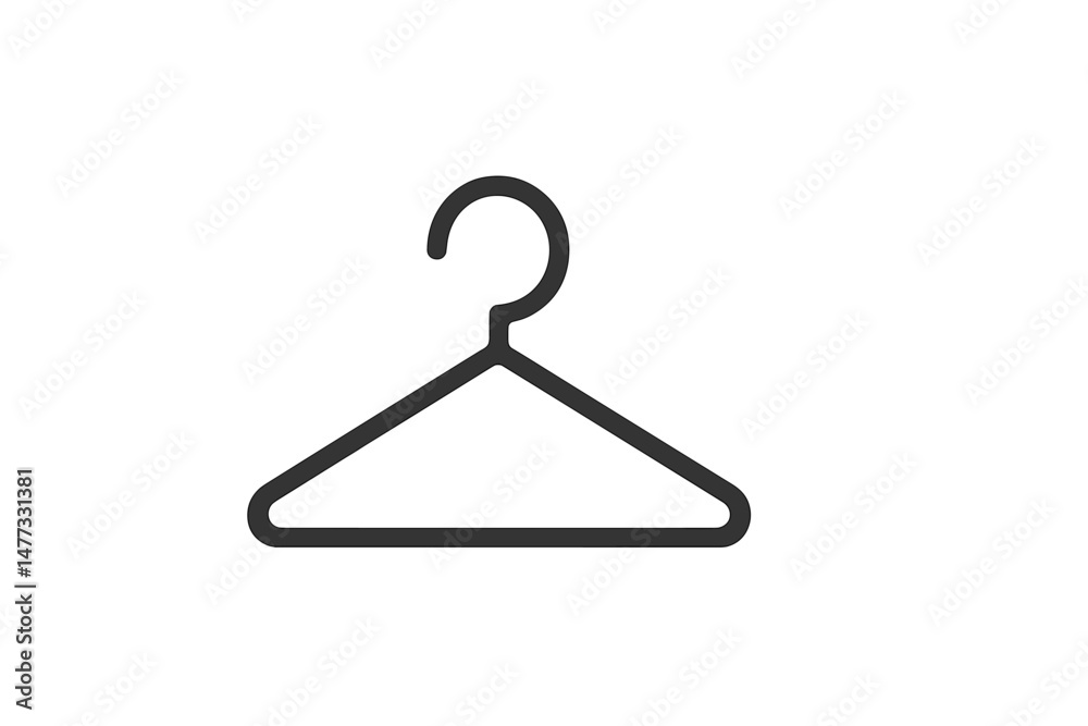 Poster minimalist vector icon of a clothes hanger suitable for design projects and modern user interfaces