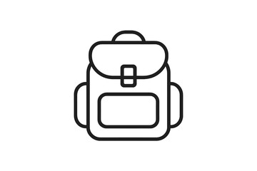 Vector icon of a backpack designed for outdoor adventures or school use with clear lines and simple structure