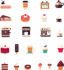 Cafe Vector Set – Coffee, Bakery & Dessert Icons