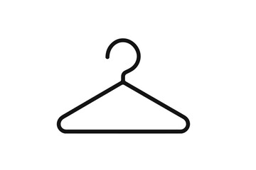 Simple and elegant vector icon of a clothing hanger suitable for various design applications and projects
