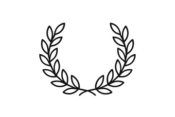 Obraz premium Vector icon of a laurel wreath symbol representing victory, achievement, and honor in a minimalist design style