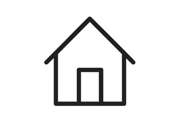 Simple vector icon of a house representing home and shelter suitable for various design applications