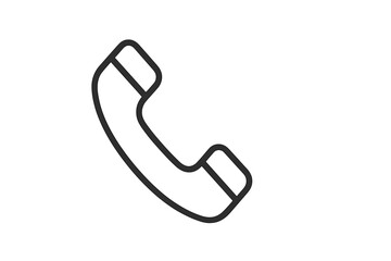 Vector icon depicting a telephone handset commonly used for communication in various settings and technologies