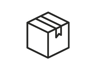 Simple vector icon representing a closed package with tape, suitable for various digital design applications