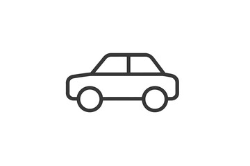 Vector icon of a simple car design in a minimalist style representing transportation and travel