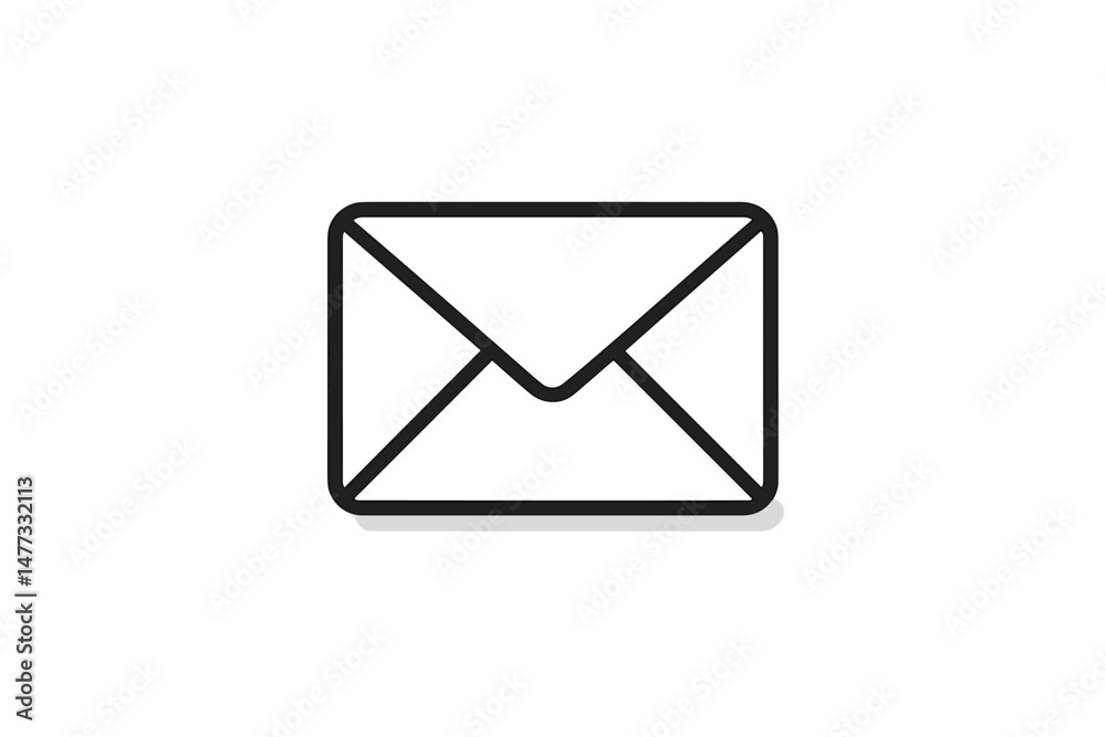 Poster envelope icon representing communication in a digital format for messages and correspondence purpose