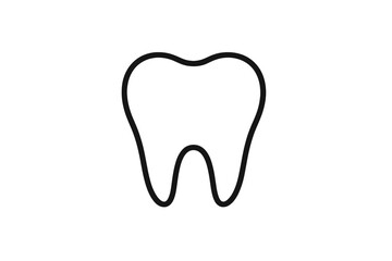 Vector icon of a tooth representing dental health, hygiene, and care in a simple and modern design