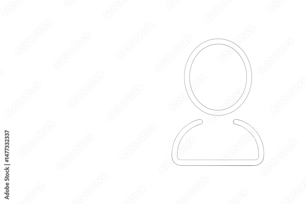 Wall mural vector icon representing a user profile silhouette on a plain background, suitable for various appli