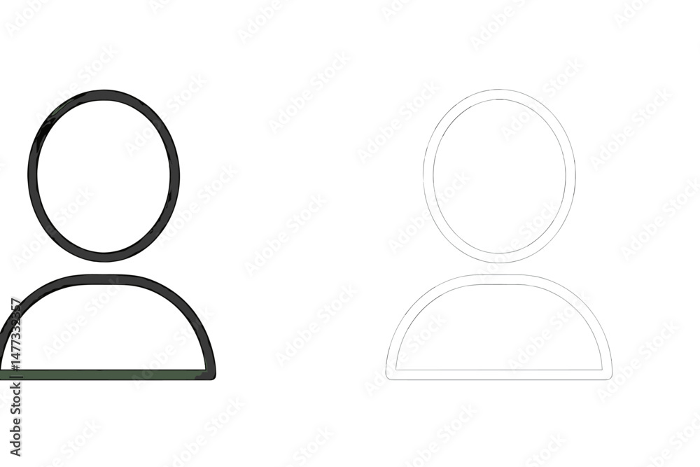 Poster vector icon representing user profiles with outlined figures in contrasting colors and simple design