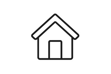 Simple vector icon representing a house, perfect for home-related graphics and designs in various settings