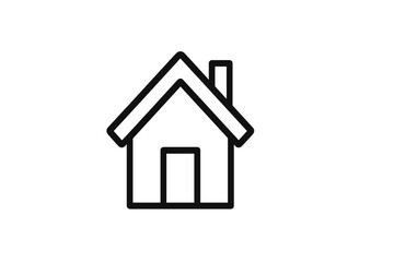 Simple vector icon representing a house with a roof and door, perfect for use in design projects and digital applications