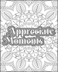 Gratitude Quote Coloring Page for Adults. Gratitude Quote Coloring Page for Amazon KDP.
