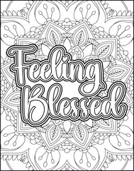 Gratitude Quote Coloring Page for Adults. Gratitude Quote Coloring Page for Amazon KDP.