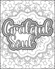 Gratitude Quote Coloring Page for Adults. Gratitude Quote Coloring Page for Amazon KDP.
