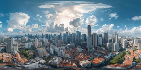 Panoramic city view of Singapore