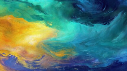 Abstract art piece showcasing a vivid blend of colors in a dynamic fluid paint texture evoking a sense of movement and artistic expression.