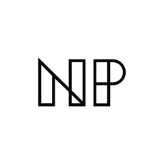 NP monogram logo design letter text name symbol monochrome logotype alphabet character simple logo