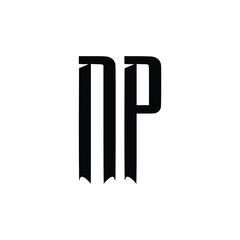 NP monogram logo design letter text name symbol monochrome logotype alphabet character simple logo