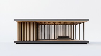 Flat Roofed Bungalow with Accent Timber Panel